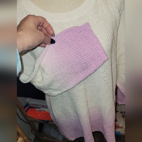 Adyson Parker plus size 3X hombre sweater. NWT. Pink/White - Picture 3 of 9